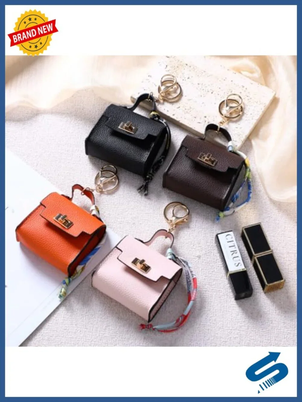 12 Pcs PU Leather Mini Backpack Keychain Set Coin Purse Pouch